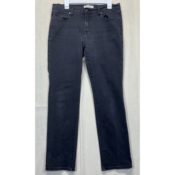 Levi’s 505 Women’s 12M Straight Leg Jeans Dark Gray Black Stretch Denim - Picture 1 of 16